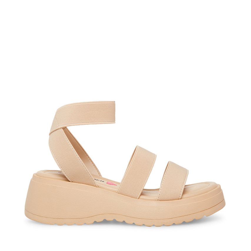 Light Brown Steve Madden Jsammie Natural Kids\' Platform Sandals | PH 6413MCY